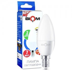 Светодиодная лампа Biom BT-570 C37 7W E14 4500К