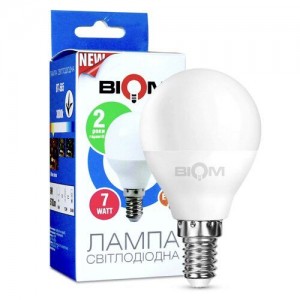 Светодиодная лампа Biom BT-566 G45 7W E14 4500К