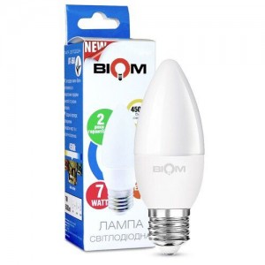 Светодиодная лампа Biom BT-568 C37 7W E27 4500К