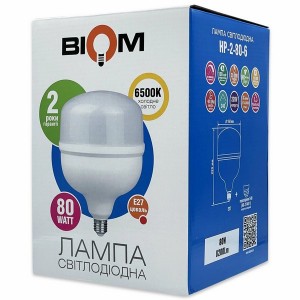 Світлодіодна лампа Biom HP-2-80-6 T160 80W E27 6500К