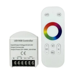 Контролер RGB OEM C-24-RF8-T-B DC12-24V (8A*3кан) білий Контролер RGB OEM C-24-RF8-T-B DC12-24V (8A*3кан) білий