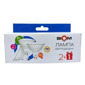 Світлодіодна лампа Biom BT-562 7W MR16 GU5.3 4500K (3 в 1)
