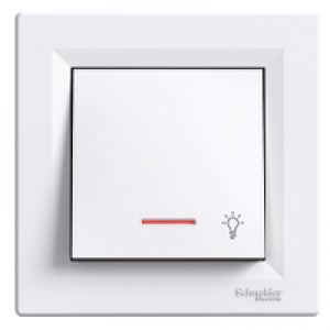 Кнопка "свет" с подсветкой Schneider-Electric Asfora белая