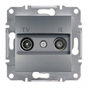 Розетка TV-R проходная (4дБ) Schneider-Electric Asfora Plus сталь