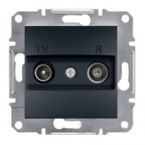 Розетка TV-R проходная (4дБ) Schneider-Electric Asfora Plus антрацит