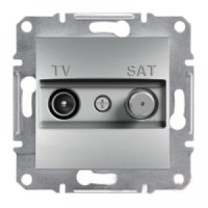 Розетка TV-SAT проходная (4дБ) Schneider-Electric Asfora Plus алюминий