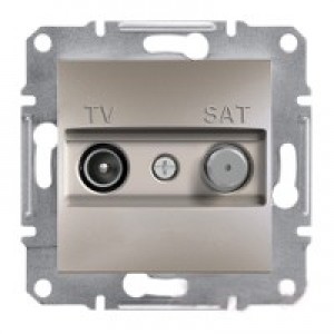 Розетка TV-SAT проходная (4дБ) Schneider-Electric Asfora Plus бронза
