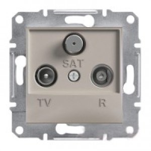 Розетка TV-R-SAT проходная (8дБ) Schneider-Electric Asfora Plus бронза
